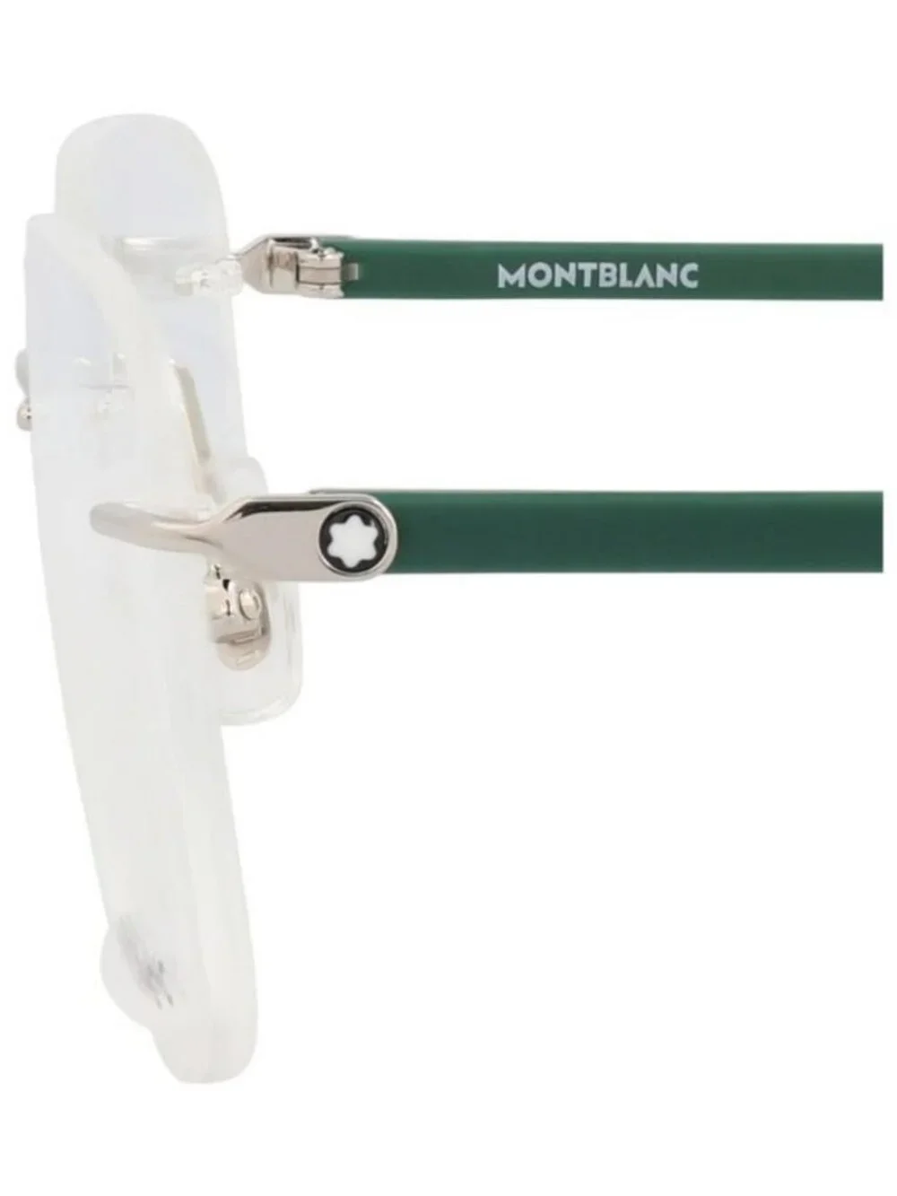 New Montblanc Mens Square/Rectangle Silver Green Transparent Fashion Designer Ey